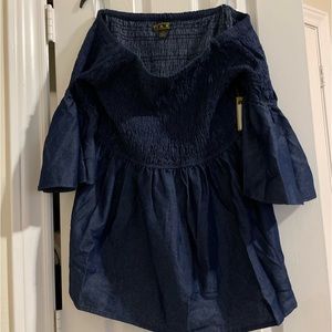 Off Shoulder Jean Shirt